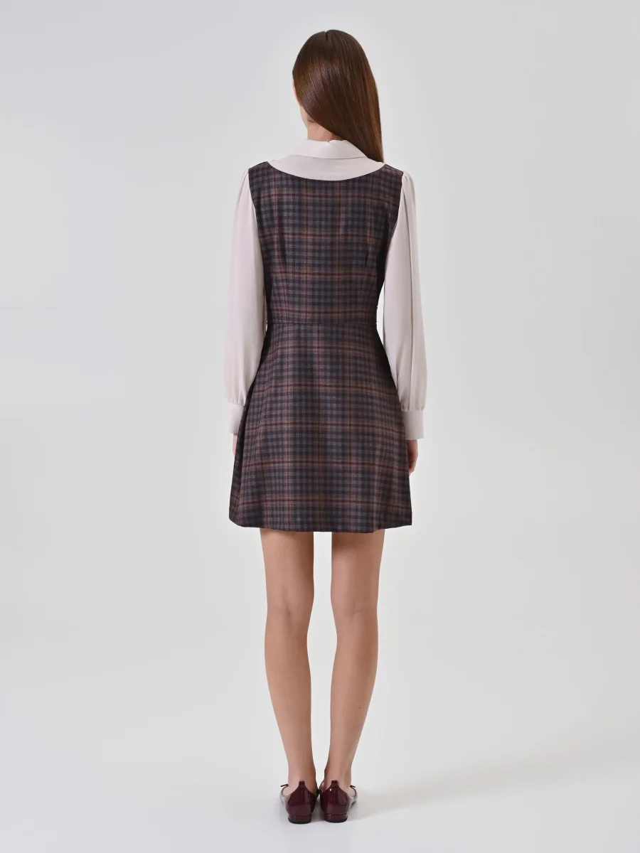 Abito Blusa Check Bordeaux