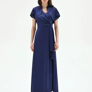 Coprispalla atelier bolero blu indaco con collo sciallato