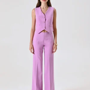 Gilet in Tessuto Tecnico Rosa Orchidea