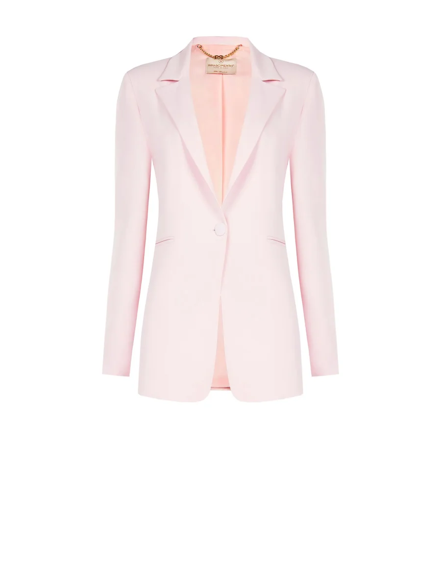 Blazer monopetto rosa pastello in cadi – Image 7
