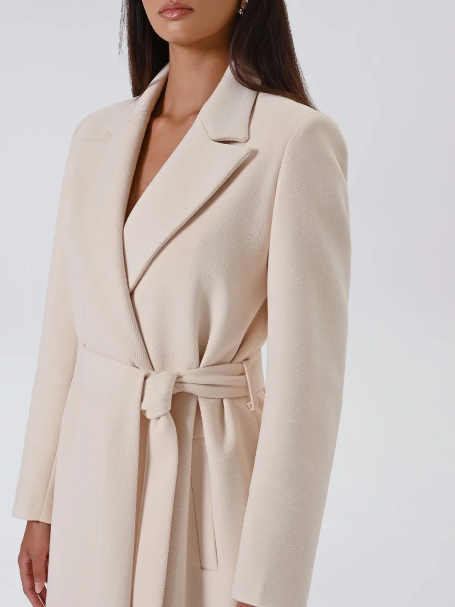 Cappotto Lungo Vestaglia Beige Chiaro – Image 5