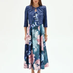 Giacca blu brillante in paillettes