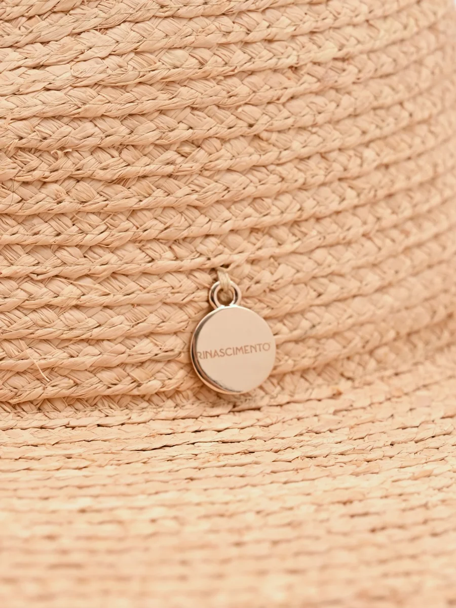 Cappello beige a tesa larga con lavorazione traforata – Image 3