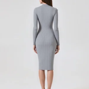 Abito in Maglia con Flessage Grigio