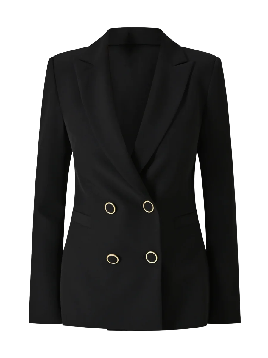 Giacca Nera Doppiopetto con Bottoni Cerchiati – Image 7