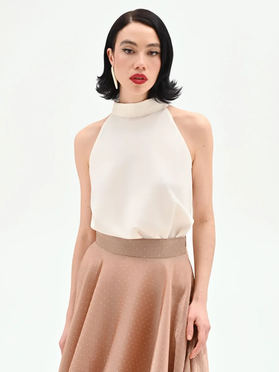 Top panna con scollo all'americana – Image 6