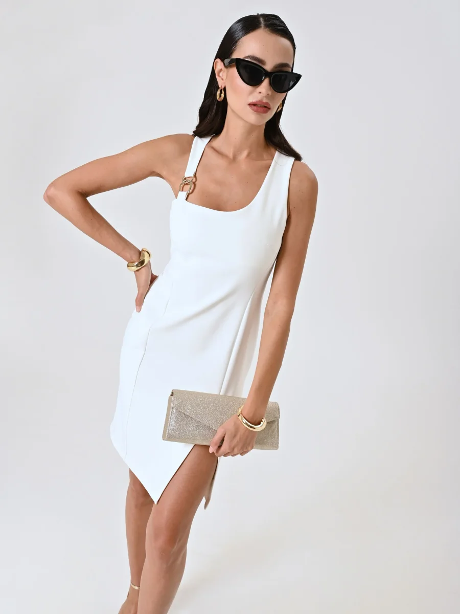 Tubino Bianco con Inserto Gioiello – Image 3