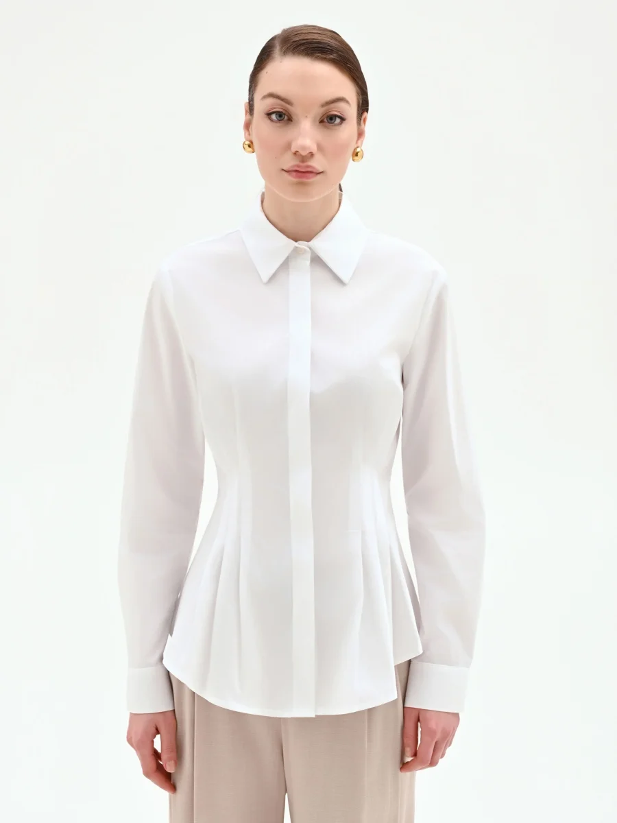 Camicia bianca con baschina – Image 3