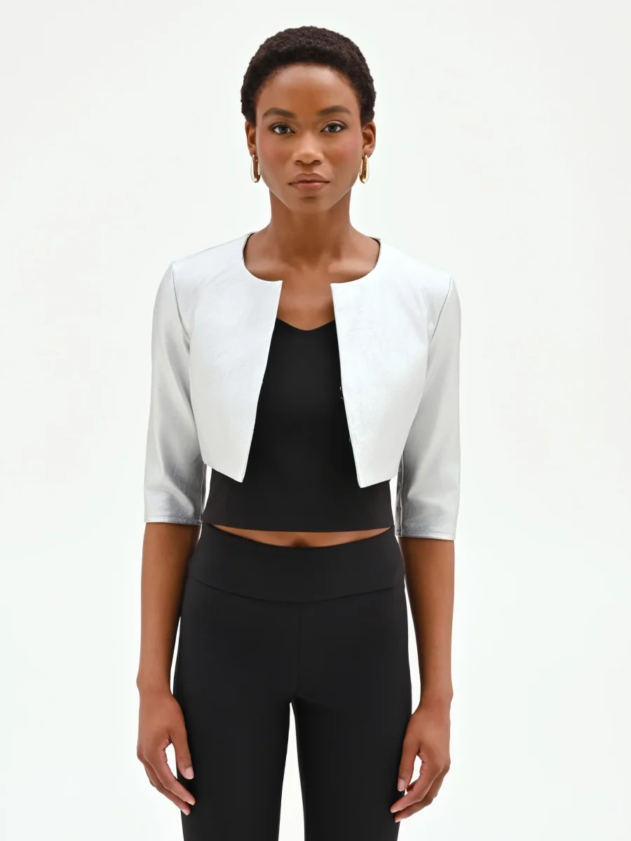 Coprispalle bolero argento metallizzato – Image 4