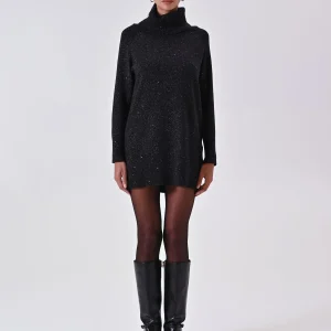 Abito in Maglia Nero Lurex & Micropaillettes