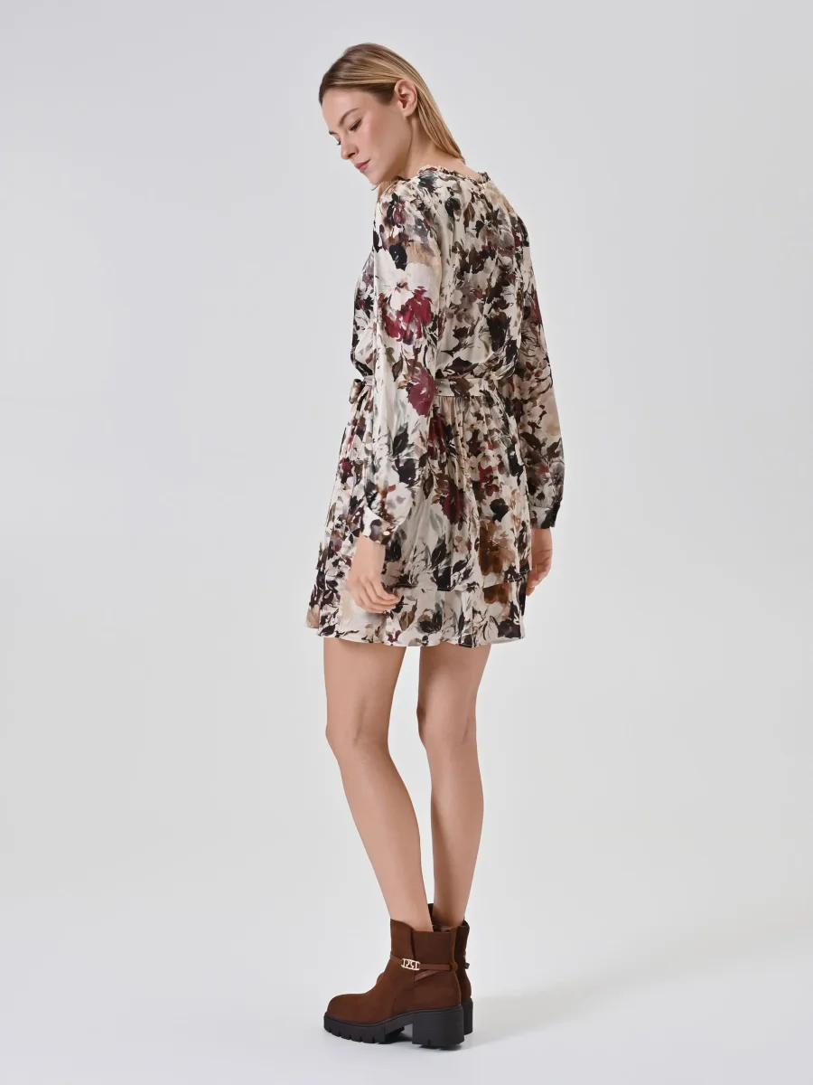 Abito bordeaux stampa floreale – Image 4