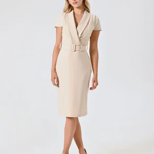 Tubino Beige Chiaro in Scuba Mano Crepe