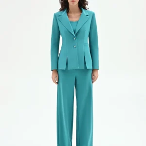 Giacca Studio verde smeraldo con bottoni gioiello