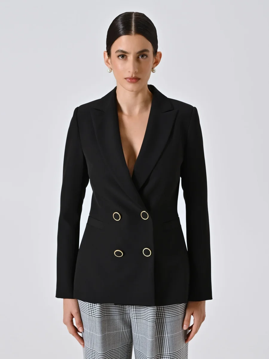 Giacca Nera Doppiopetto con Bottoni Cerchiati – Image 6