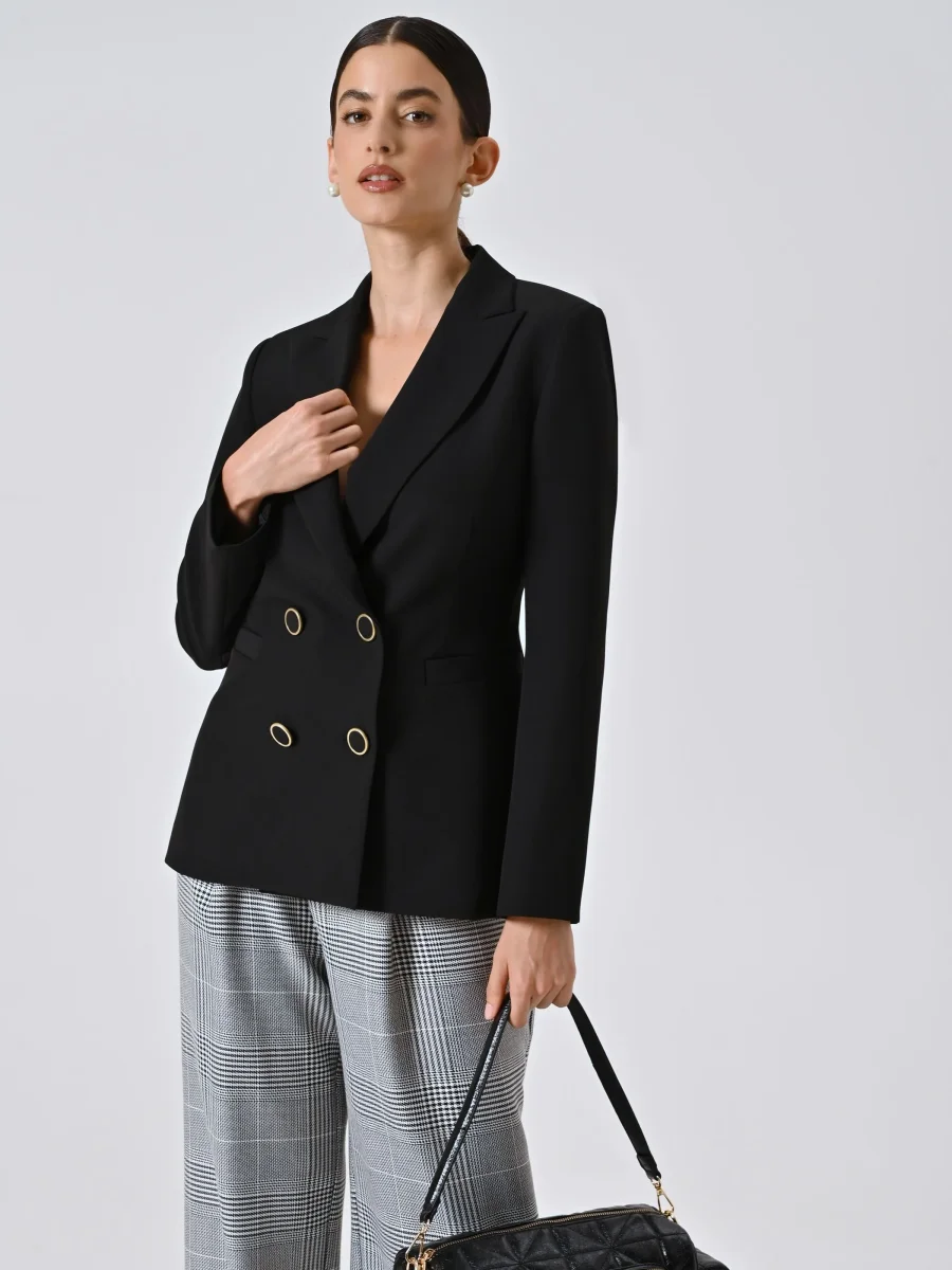 Giacca Nera Doppiopetto con Bottoni Cerchiati – Image 8