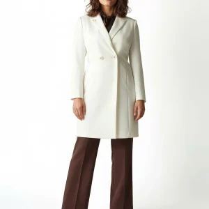 Cappotto Curvy doppiopetto bianco