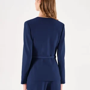 Giacca blu con cintura