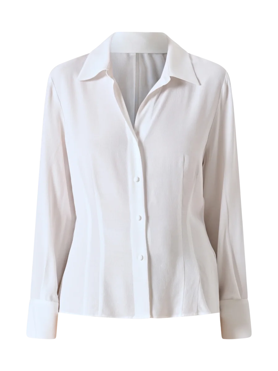 Camicia Bianca in Crepe di Viscosa – Image 7