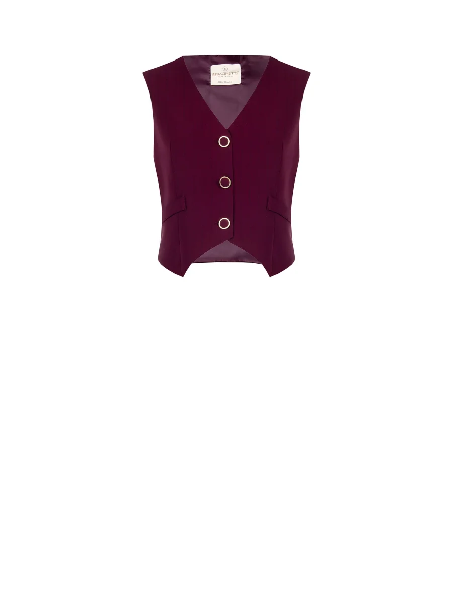 Gilet Bordeaux con Riga Nera – Image 7