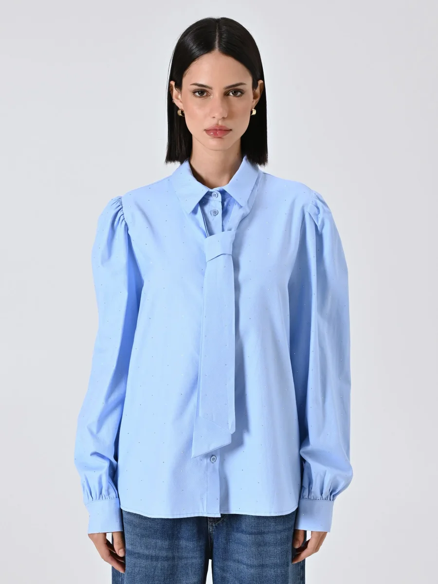 Camicia Micro Strass con Fiocco – Image 6