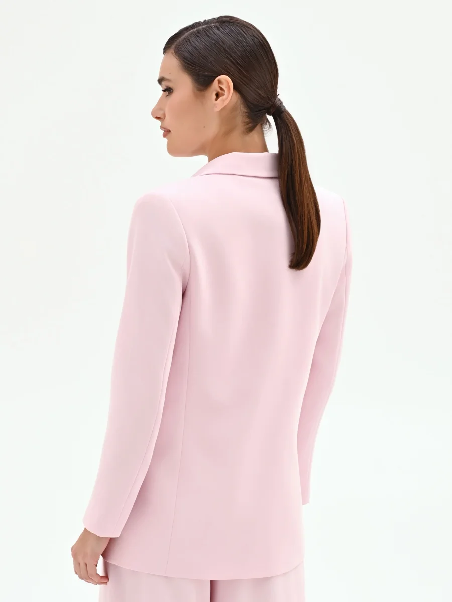 Blazer monopetto rosa pastello in cadi – Image 4