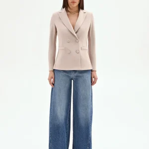 Giacca doppiopetto tortora beige