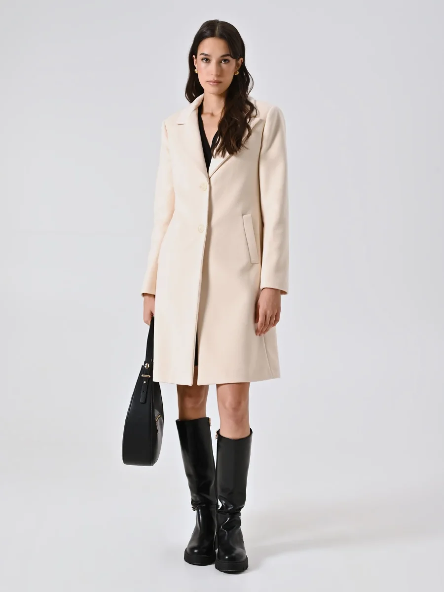 Cappotto Beige Chiaro Midi in Velour – Image 6