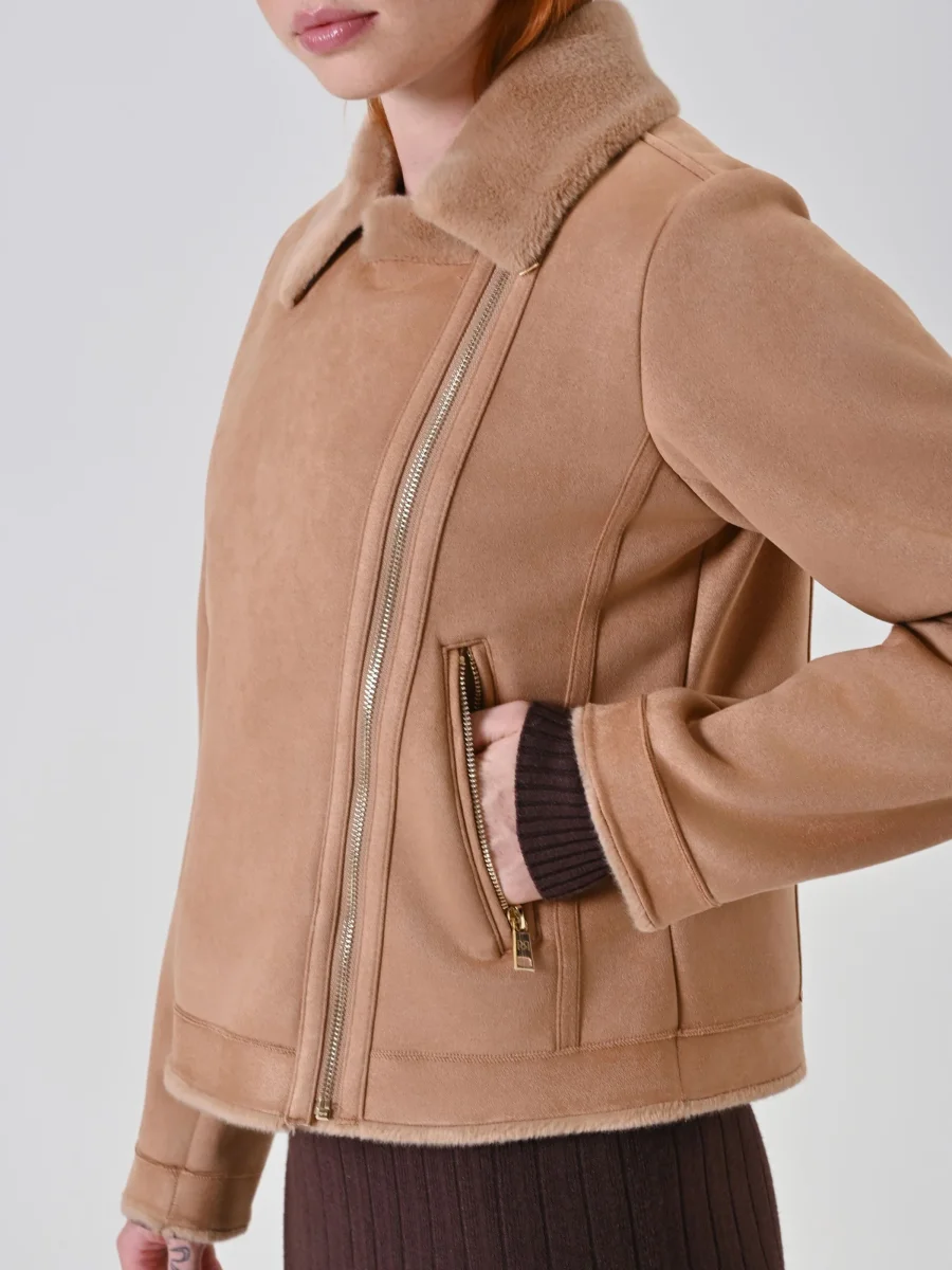 Giacca effetto Montone Beige – Image 6