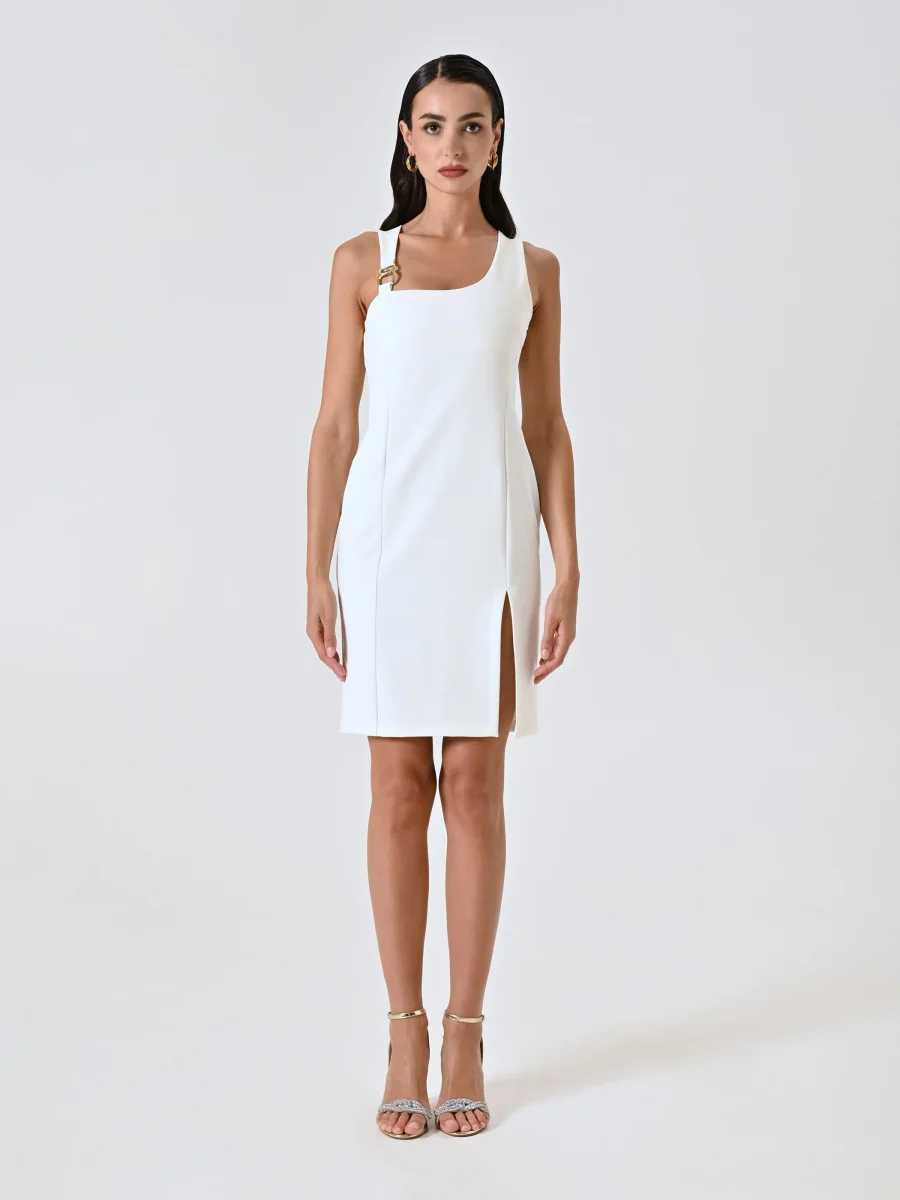 Tubino Bianco con Inserto Gioiello – Image 4