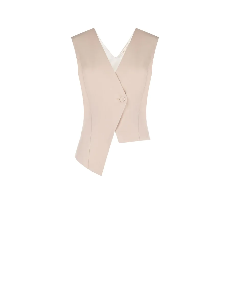 Gilet asimmetrico tortora beige – Image 7