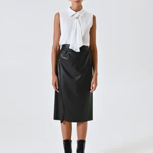 Top Bianco con Colletto Lavalliere