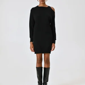 Abito in Maglia Rasata Nero