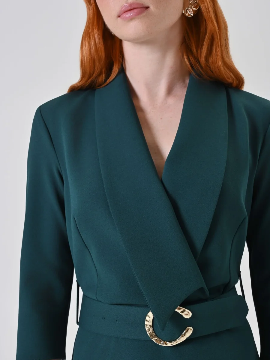 Abito tubino verde con cintura – Image 5