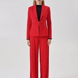 Giacca blazer rossa con dettaglio bustier