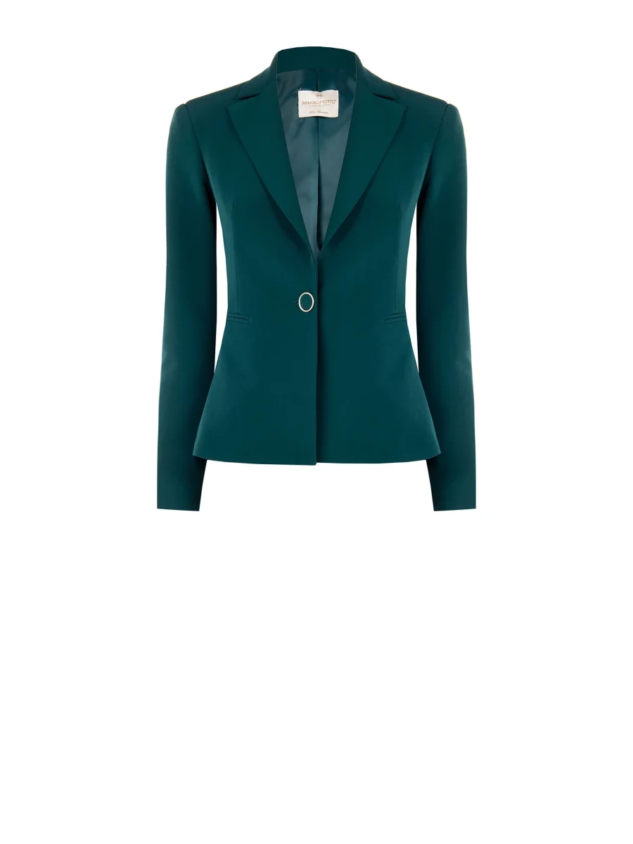 Giacca Monobottone Verde in Tessuto Tecnico – Image 3