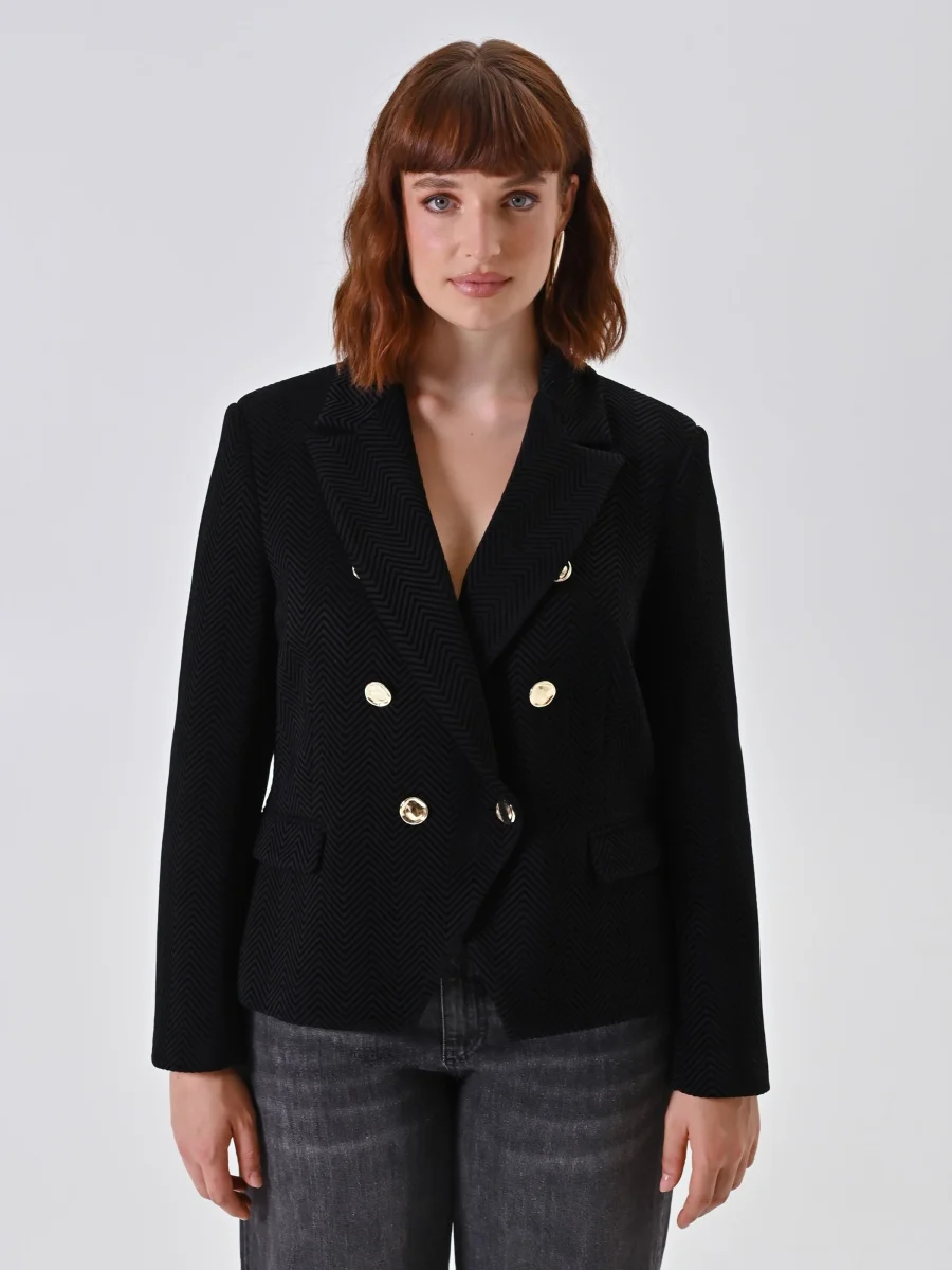 Giacca Curvy Nera Doppiopetto – Image 5