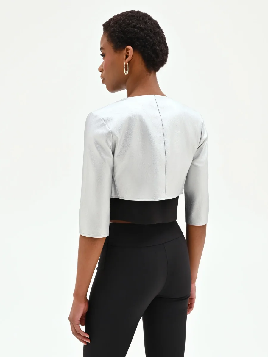 Coprispalle bolero argento metallizzato – Image 6