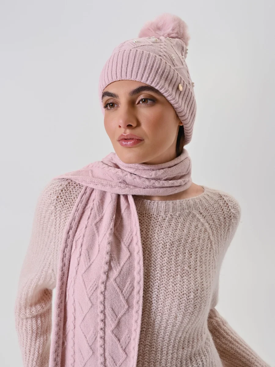 Cappello con Pon Pon e Trecce Rosa – Image 4