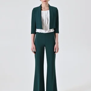 Giacca Corta Verde in Tesssuto Tecnico