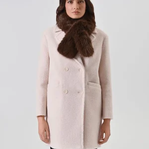 Sciarpa effetto pelliccia marrone