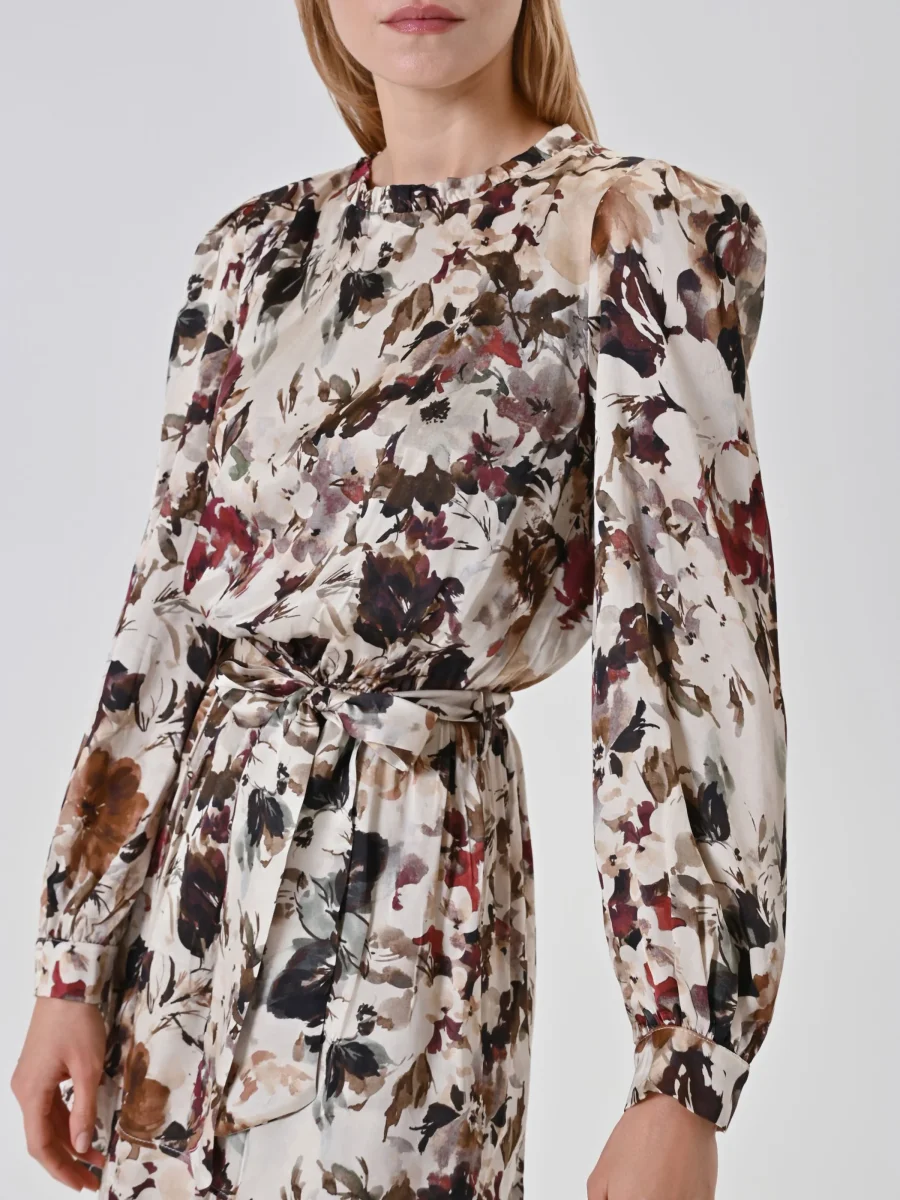 Abito bordeaux stampa floreale – Image 5