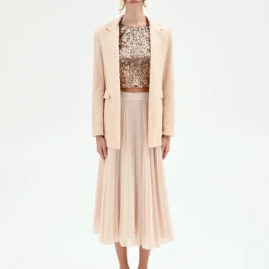 Giacca beige chiaro con paillettes