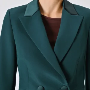 Giacca Verde Smocking in Tessuto Tecnico