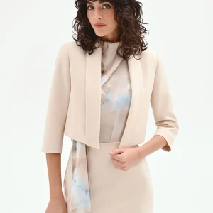 Giacca corta beige chiaro stile bolero