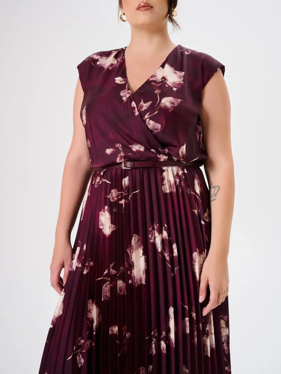 Abito Curvy Plissé Stampa Floreale – Image 6
