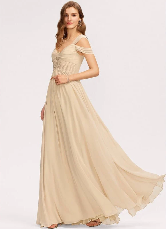Robe Longue Couleur Champagne – Image 3