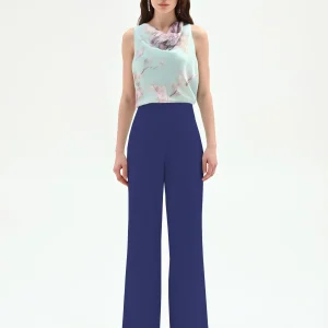 Pantalone a palazzo blu brillante