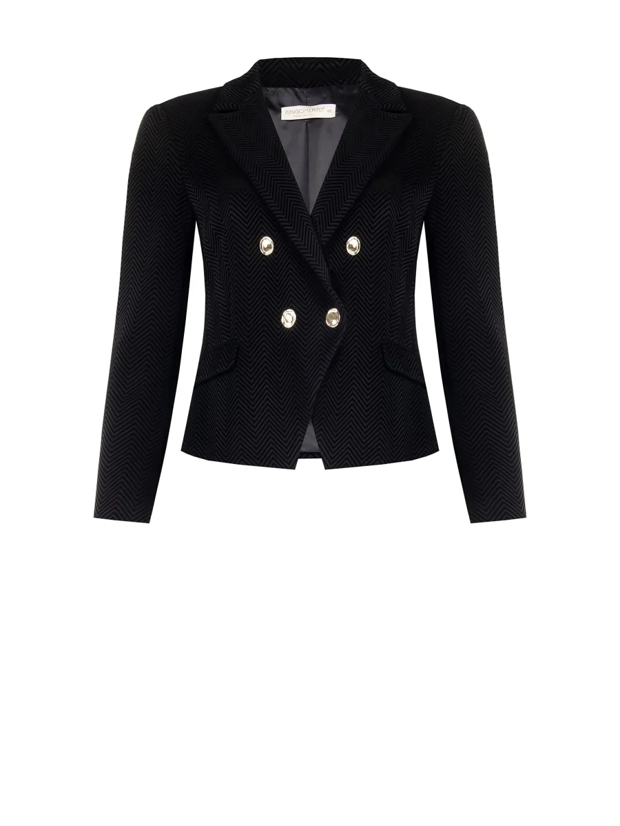 Giacca Curvy Nera Doppiopetto – Image 7