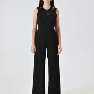 Tuta Nera con Inserto in Pizzo e dettaglio Cut Out