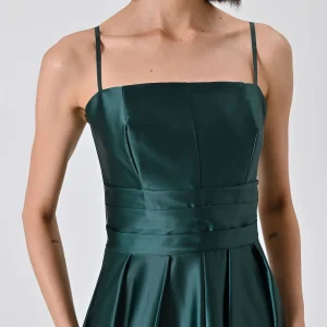 Abito Lungo in Raso Verde